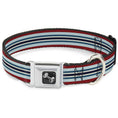 Load image into Gallery viewer, Dog Bone Seatbelt Buckle Collar - Stripes Red/Blues/White