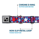 Dog Bone Seatbelt Buckle Collar - Stargazer Blue/White/Red