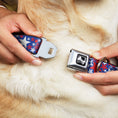 Load image into Gallery viewer, Dog Bone Seatbelt Buckle Collar - Stargazer Blue/White/Red