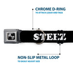 Dog Bone Seatbelt Buckle Collar - STEEZ Black/White