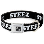 Dog Bone Seatbelt Buckle Collar - STEEZ Black/White