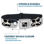Dog Bone Seatbelt Buckle Collar - Sunglasses & Mustache White/Black