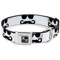 Load image into Gallery viewer, Dog Bone Seatbelt Buckle Collar - Sunglasses & Mustache White/Black