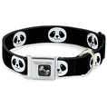 Load image into Gallery viewer, Dog Bone Seatbelt Buckle Collar - Smiling Panda Face Black/White
