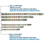 Dog Bone Seatbelt Buckle Collar - Stars w/Lines Gray/Multi Color/White