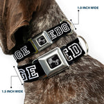 Dog Bone Seatbelt Buckle Collar - STRAIGHT EDGE Black/White