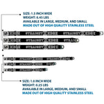 Dog Bone Seatbelt Buckle Collar - STRAIGHT EDGE Black/White