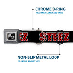Dog Bone Seatbelt Buckle Collar - STEEZ Black/Checker Black/Red