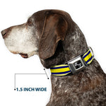 Dog Bone Seatbelt Buckle Collar - Stripes Light Yellow/Navy/Yellow