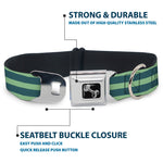Dog Bone Seatbelt Buckle Collar - Stripes Pastel Green/Olive