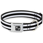 Dog Bone Seatbelt Buckle Collar - Stripes 3Black/2White
