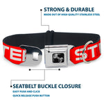 Dog Bone Seatbelt Buckle Collar - STEEZ Flat Red/White