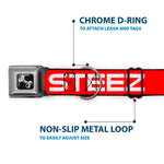 Dog Bone Seatbelt Buckle Collar - STEEZ Flat Red/White