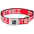 Load image into Gallery viewer, Dog Bone Seatbelt Buckle Collar - STEEZ Flat Red/White