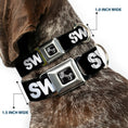 Load image into Gallery viewer, Dog Bone Seatbelt Buckle Collar - SWAG Black/White