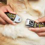 Dog Bone Seatbelt Buckle Collar - SWAG Black/Bling