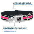 Load image into Gallery viewer, Dog Bone Seatbelt Buckle Collar - Stripes White/Black/White/Pink