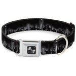 Dog Bone Seatbelt Buckle Collar - Seattle Vivid Skyline Black/White
