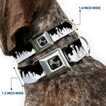 Dog Bone Seatbelt Buckle Collar - Seattle Solid Skyline Black/White
