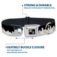 Load image into Gallery viewer, Dog Bone Seatbelt Buckle Collar - Seattle Solid Skyline Black/White