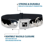 Dog Bone Seatbelt Buckle Collar - Seattle Solid Skyline Black/White