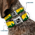 Load image into Gallery viewer, Dog Bone Seatbelt Buckle Collar - Seattle Skyline Yellow/Emerald Green