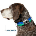 Load image into Gallery viewer, Dog Bone Seatbelt Buckle Collar - Seattle Skyline Blue/Green