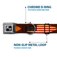 Load image into Gallery viewer, Dog Bone Seatbelt Buckle Collar - Surfboard Cali Scenes/US Flag Brown