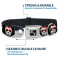 Load image into Gallery viewer, Dog Bone Seatbelt Buckle Collar - Sugar Skulls Black/White/Red