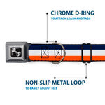 Dog Bone Seatbelt Buckle Collar - Stripe Navy/White/Orange