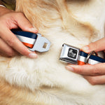 Dog Bone Seatbelt Buckle Collar - Stripe Navy/White/Orange