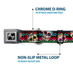Dog Bone Seatbelt Buckle Collar - Sugar Skulls Zarape Multi Color