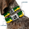 Load image into Gallery viewer, Dog Bone Seatbelt Buckle Collar - Seattle Skyline Green/Yellow