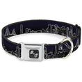 Load image into Gallery viewer, Dog Bone Seatbelt Buckle Collar - San Francisco Vivid Skyline Midnight Blue