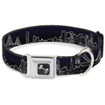 Dog Bone Seatbelt Buckle Collar - San Francisco Vivid Skyline Midnight Blue