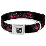 Dog Bone Seatbelt Buckle Collar - SO CAL Script/Wings Black/Gray/Pink