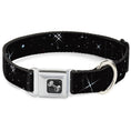 Load image into Gallery viewer, Dog Bone Seatbelt Buckle Collar - Shining Stars Black/White
