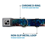 Dog Bone Seatbelt Buckle Collar - Space Dust Collage