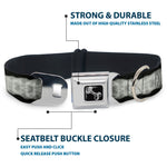 Dog Bone Seatbelt Buckle Collar - Spinal X-Ray Black/White