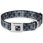 Dog Bone Seatbelt Buckle Collar - Spinal X-Ray Black/White