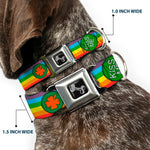 Dog Bone Seatbelt Buckle Collar - St. Pat's Rainbow/Coins