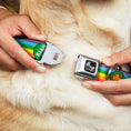 Load image into Gallery viewer, Dog Bone Seatbelt Buckle Collar - St. Pat's Rainbow/Coins