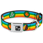 Dog Bone Seatbelt Buckle Collar - St. Pat's Rainbow/Coins