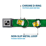 Dog Bone Seatbelt Buckle Collar - St. Pat's Clovers/Beer Mugs Greens