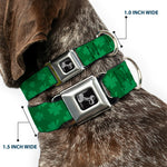 Dog Bone Seatbelt Buckle Collar - St. Pat's Clovers Scattered3 Greens