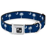 Dog Bone Seatbelt Buckle Collar - South Carolina Flags
