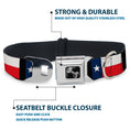Load image into Gallery viewer, Dog Bone Seatbelt Buckle Collar - Texas Flag/Black