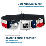 Dog Bone Seatbelt Buckle Collar - Texas Flag/Black