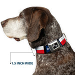 Dog Bone Seatbelt Buckle Collar - Texas Flag/Black