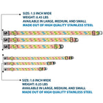 Dog Bone Seatbelt Buckle Collar - Tropical Flip Flops Tan/Multi Color